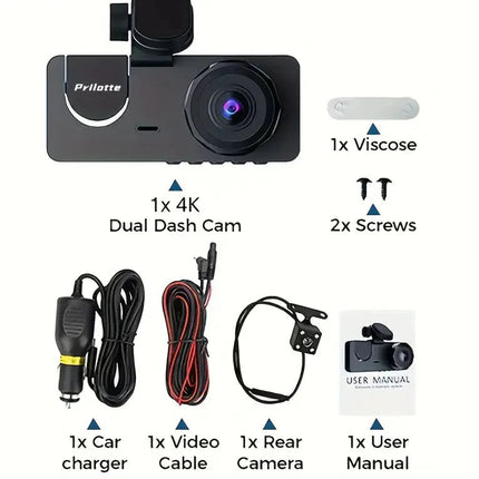 Ultra HD 4K Dash Camera with Night Vision and G-Sensor
