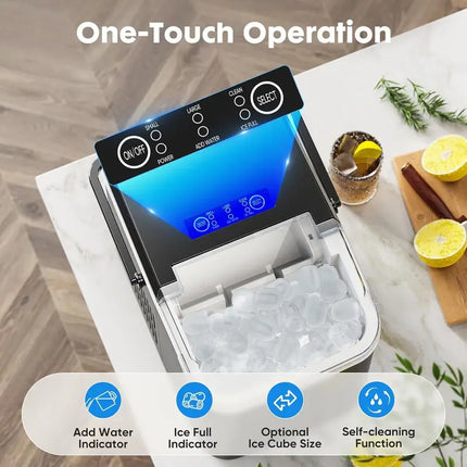 Portable Countertop Ice Maker with Fast Ice Production