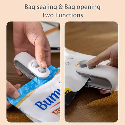Mini Rechargeable 2-in-1 Snack Bag Sealer with Cutter