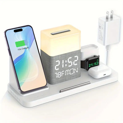 7-In-1 Dual Phone Wireless Charging Station 30W Hub