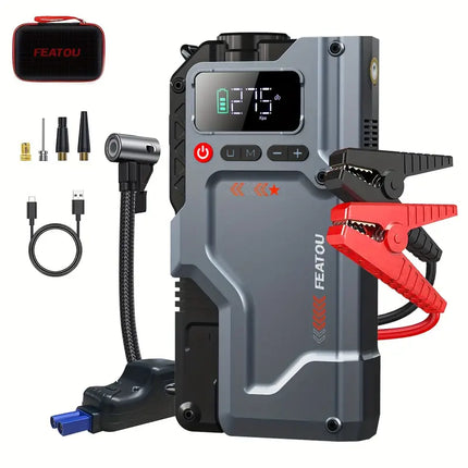 5 in 1 Jump Starter with Air Compressor – 2500A Power
