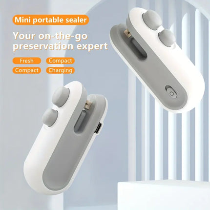 Mini Rechargeable 2-in-1 Snack Bag Sealer with Cutter