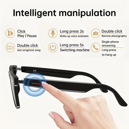 Smart Glasses Wireless Headset with Built-In Audio