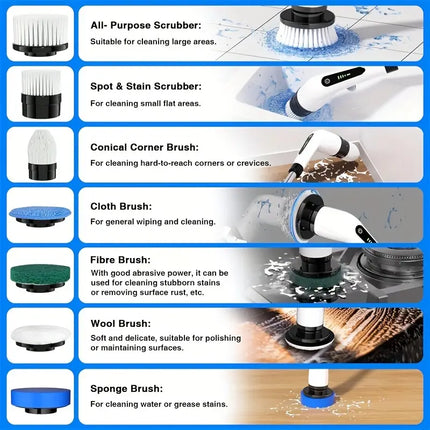 Cordless Electric Rotary Scrubber | Double Speed Brush