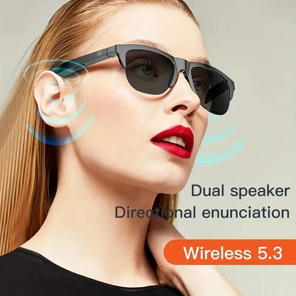 5.0 Smart Glasses with Headphones – Wireless Audio Vision