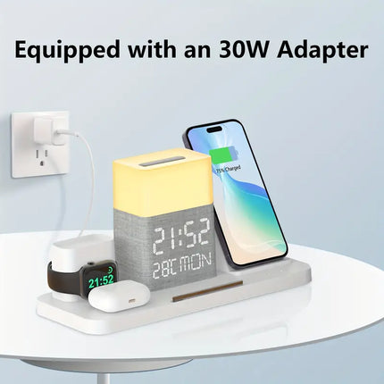 7-In-1 Dual Phone Wireless Charging Station 30W Hub