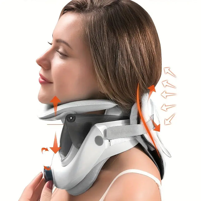 Adjustable Neck Support Brace with Air Powered Alignment