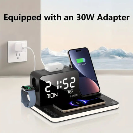 7-In-1 Dual Phone Wireless Charging Station 30W Hub