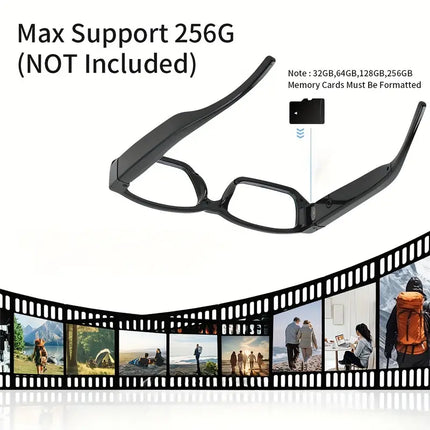 HD 1080P Smart Camera Glasses for Hands Free Recording