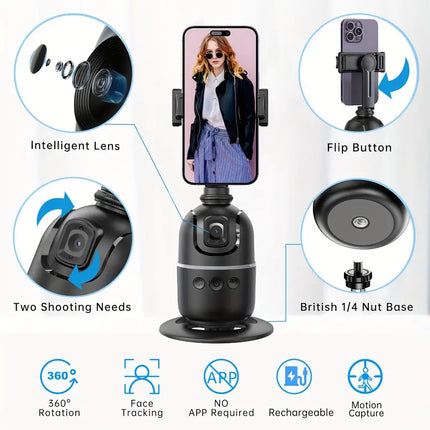Gimbal Tracking Camera with 360 Degree Rotation Stabilizer