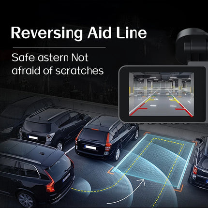 Triple Camera Dashcam with Front Interior Rear Recording
