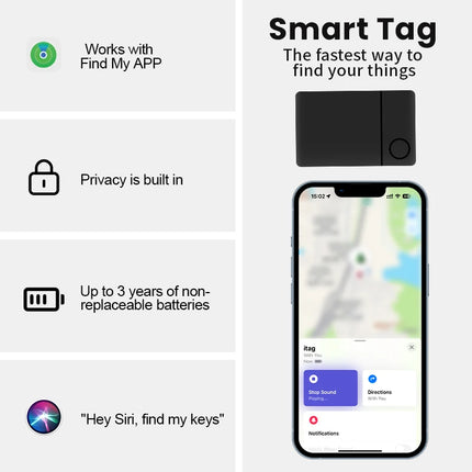 Smart AirCard Tracker for Apple Find My Wallet and Travel