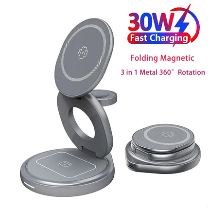 FoldMag 30W Charger 3 in 1 Magnetic Charging Stand