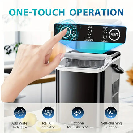 Portable Countertop Ice Maker with Fast Ice Production