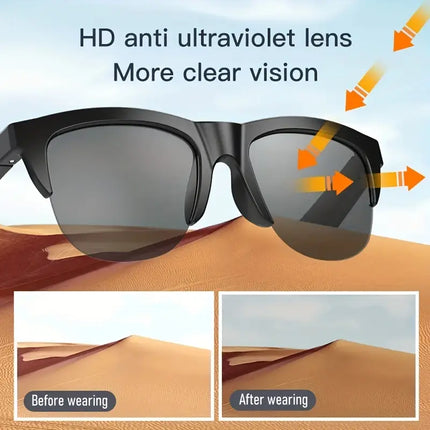 5.0 Smart Glasses with Headphones – Wireless Audio Vision