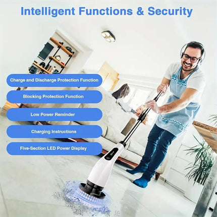 Cordless Electric Rotary Scrubber | Double Speed Brush