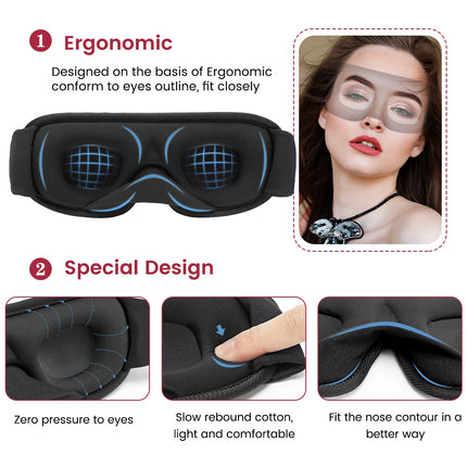 3D Deep Sleeping Night Mask for Total Light Block Out
