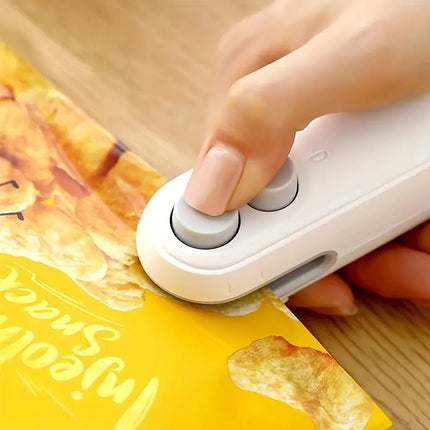 Mini Rechargeable 2-in-1 Snack Bag Sealer with Cutter