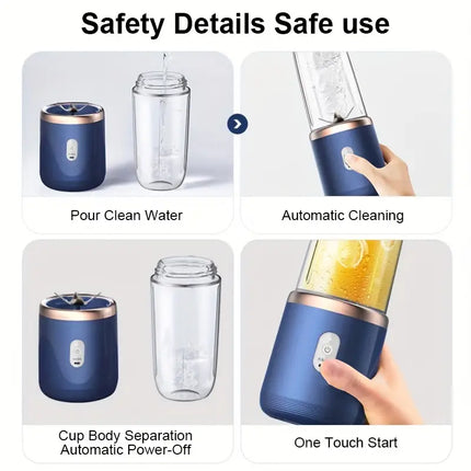 Mini Wireless Electric Fruit Juicer – Portable Blender Cup