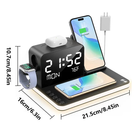 7-In-1 Dual Phone Wireless Charging Station 30W Hub